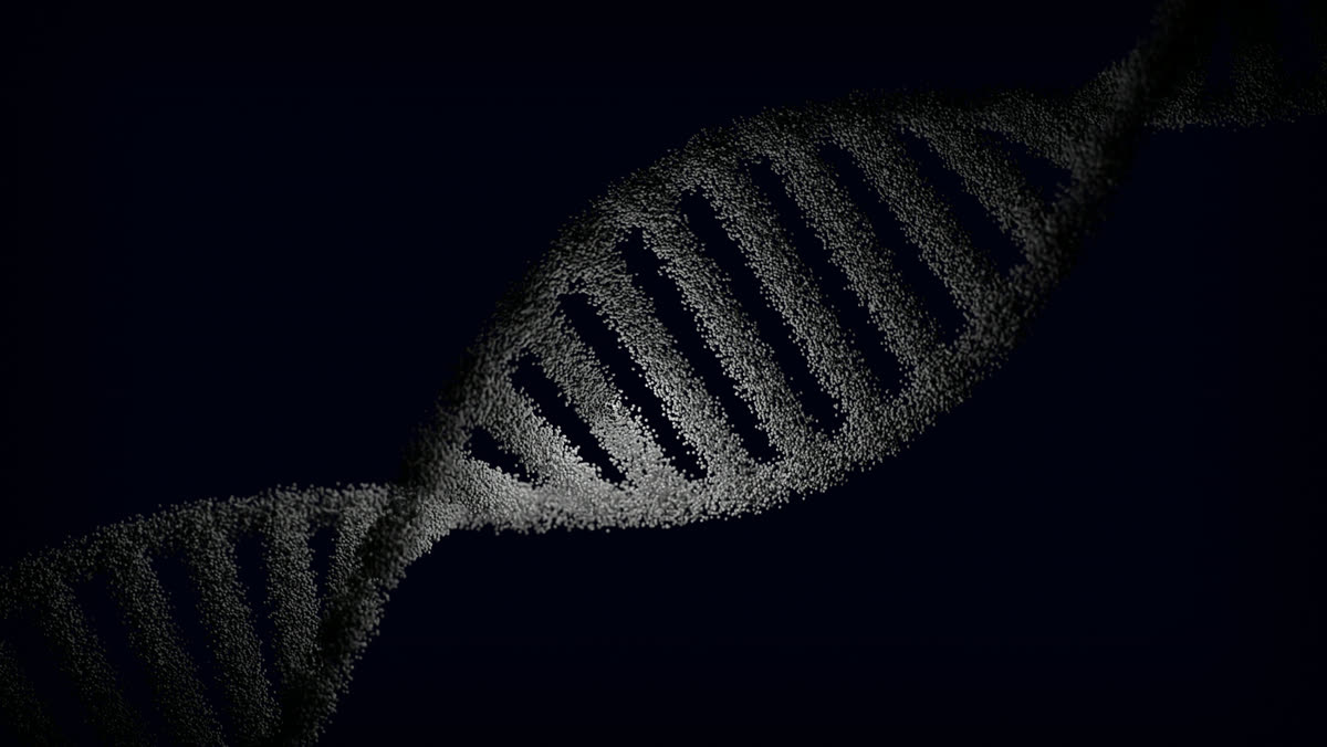 DNA 双螺旋结构的抽象渲染